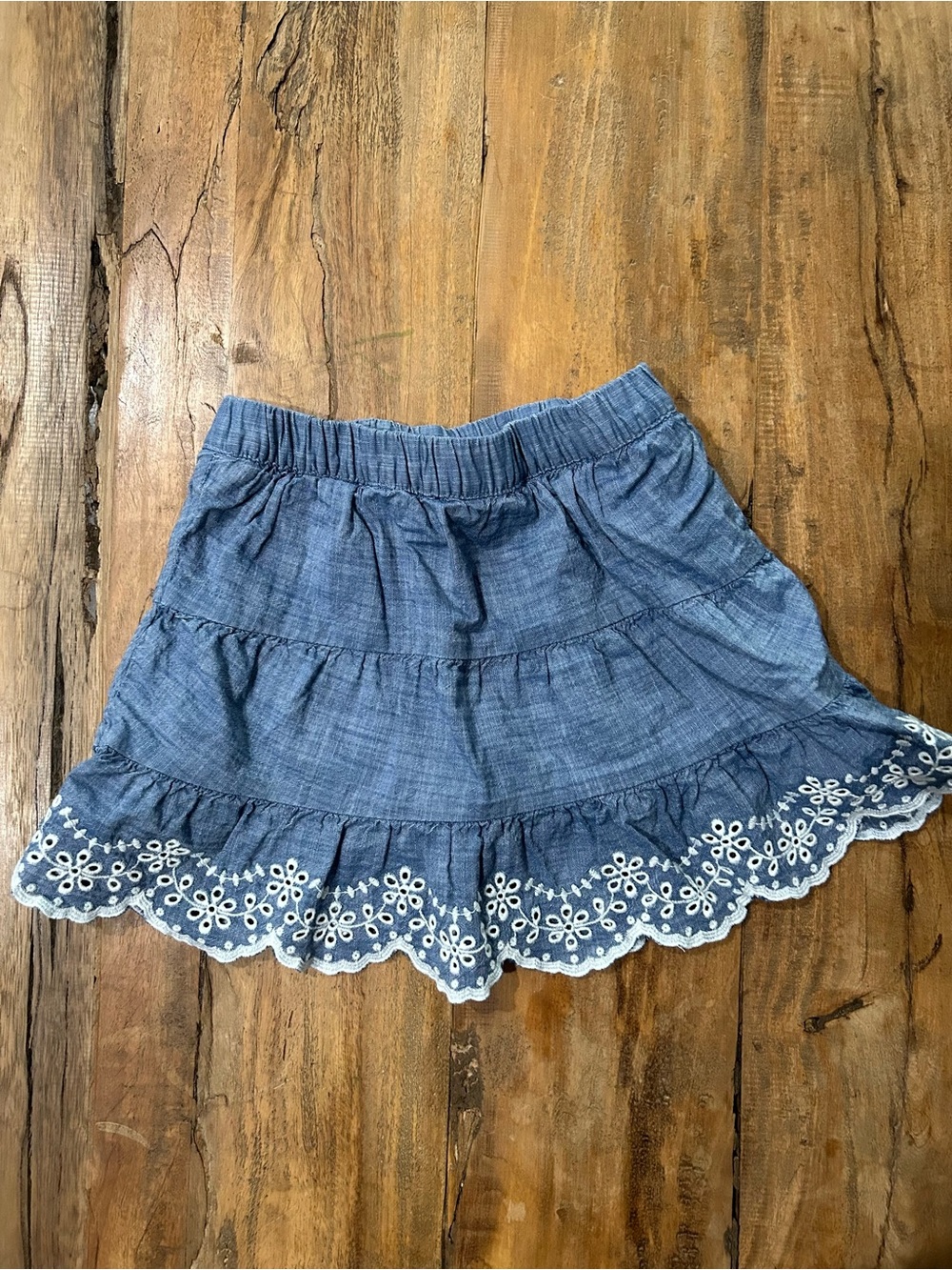Lacy denim skort